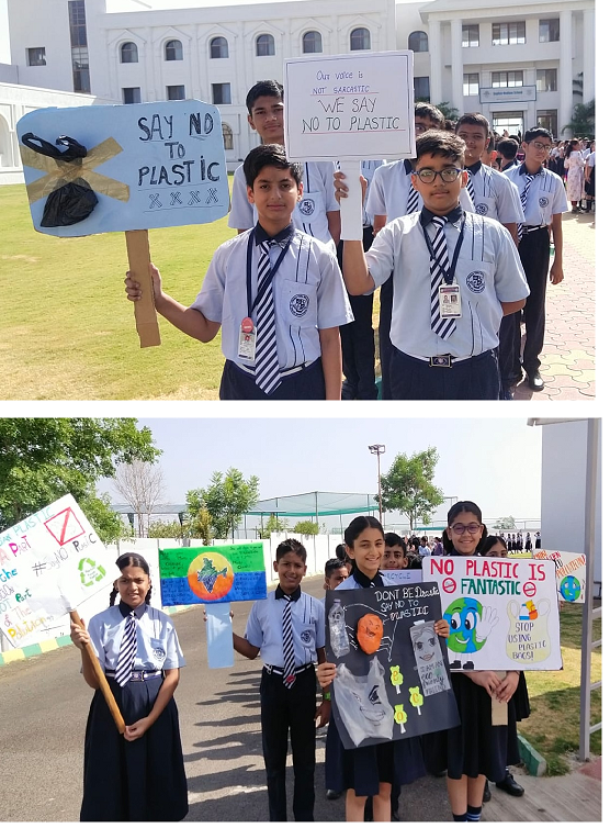NO PLASTIC USE RALLY by our students