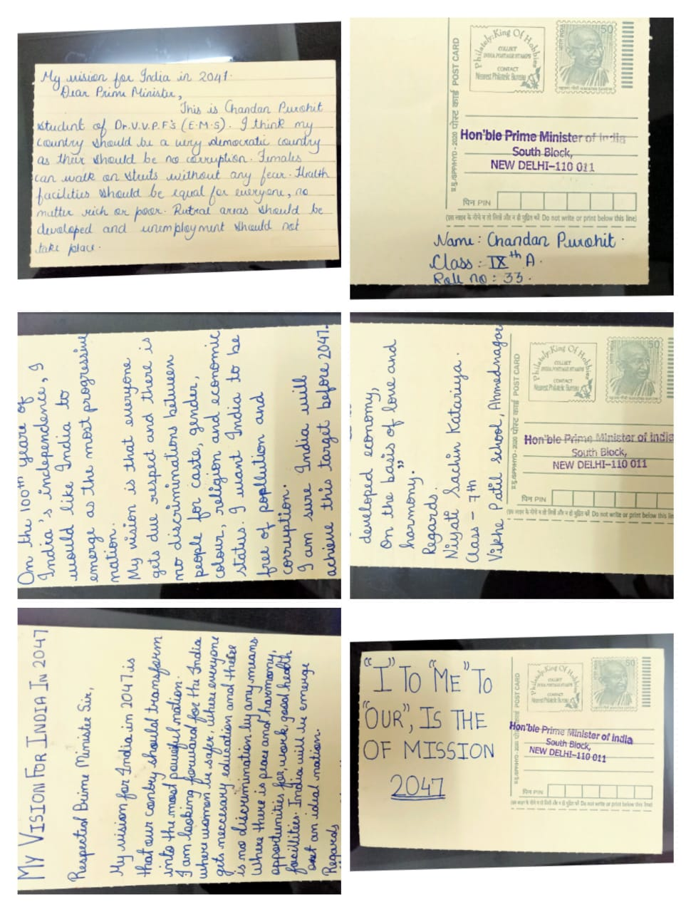 Student Participation in Postcard Campaign All India Level